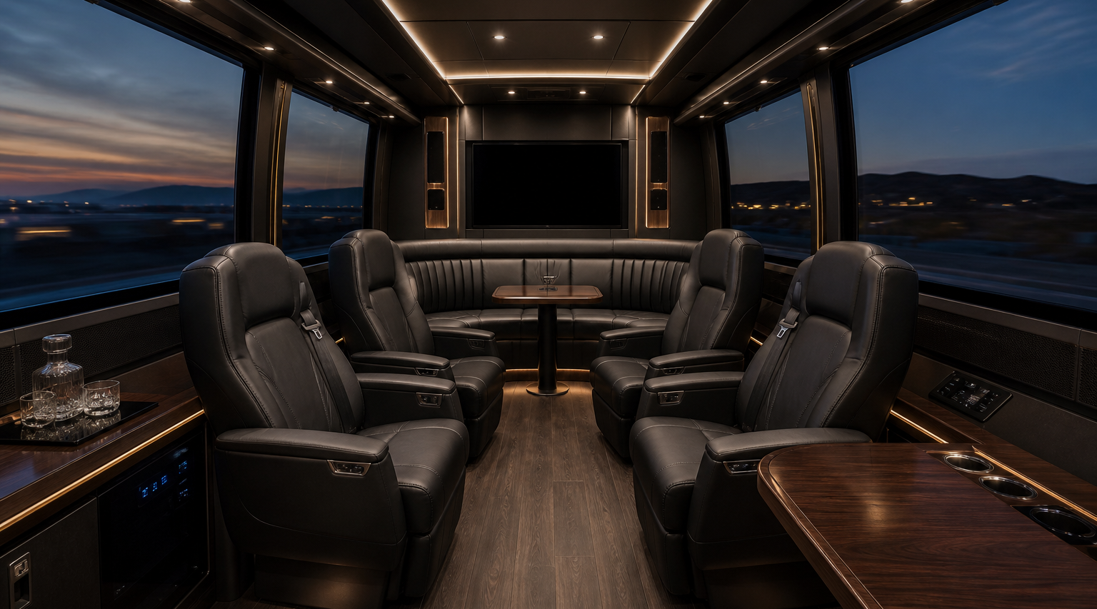 Private luxury coach lounge